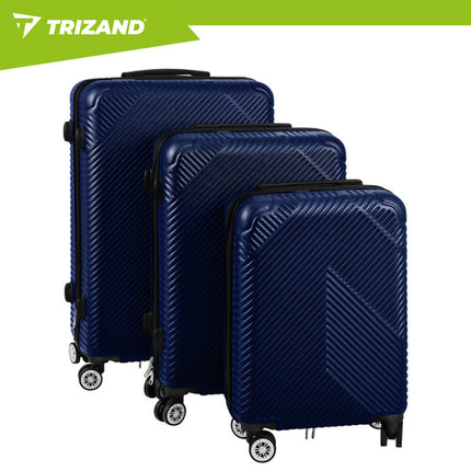 Trizand Kofferset 3-delig - Hardcase ABS - 39L, 70L & 99L - Marineblauw