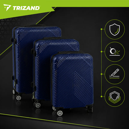 Trizand Kofferset 3-delig - Hardcase ABS - 39L, 70L & 99L - Marineblauw