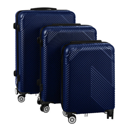 Trizand Kofferset 3-delig - Hardcase ABS - 39L, 70L & 99L - Marineblauw