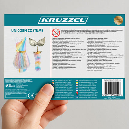 Kruzzel Eenhoorn Kostuum 3-Delig - Maat 122-128 cm - Verkleedset