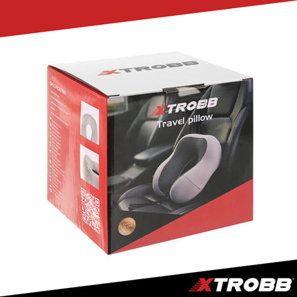 Xtrobb 3D Reiskussen 4-in-1 - Met Slaapmasker & Oordopjes - Zwart/Grijs