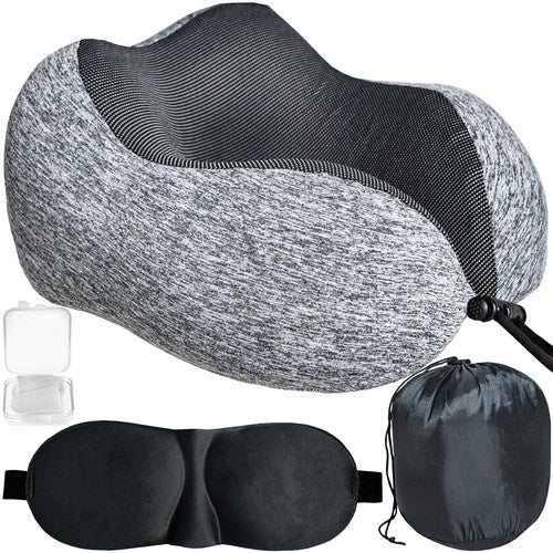 Iso Trade 3D Reiskussen Set - Met Memory Foam - Incl. Oogmasker