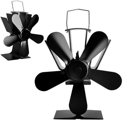 Kaminer Kachelventilator - 5 Blads - Hitteaangedreven - Aluminium
