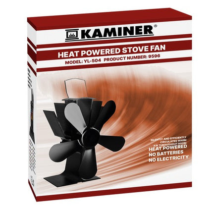 Kaminer Kachelventilator - 5 Blads - Hitteaangedreven - Aluminium
