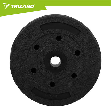 Trizand Gewichten Set - 4 x 5 kg - Bitumineuze Halterschijven - Zwart