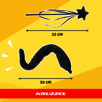 Kruzzel 26745 Kattenkostuum - 7-Delige Set - Zwart - Voor Meisjes