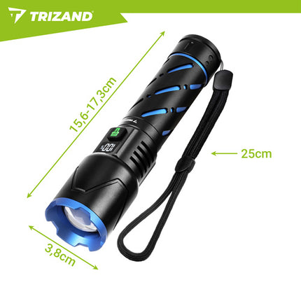 Trizand LED Tactische Zaklamp - 800 lm - Oplaadbaar - Met Powerbank