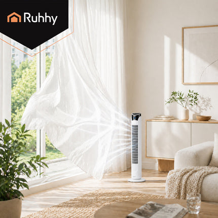 Ruhhy Torenventilator - 83 cm - Met Afstandsbediening - Wit
