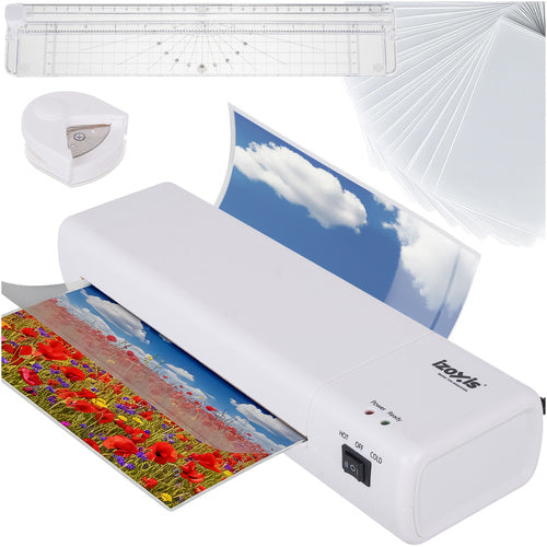 Izoxis 4-in-1 A4 Lamineerapparaat Set - Met Trimmer, Afronder & 60 Folies