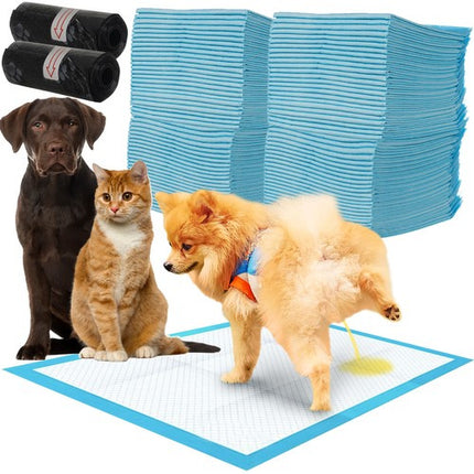 Purlov Absorberende Trainingsmatjes - 100 Stuks + 30 Poepzakjes