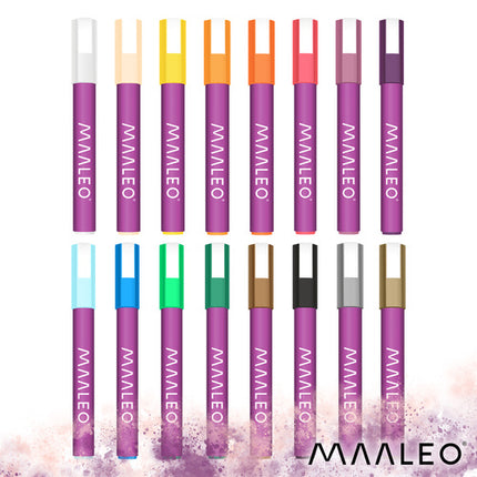 Maaleo Acrylmarkers Set - 16 Kleuren - Watervaste Decoratiestiften