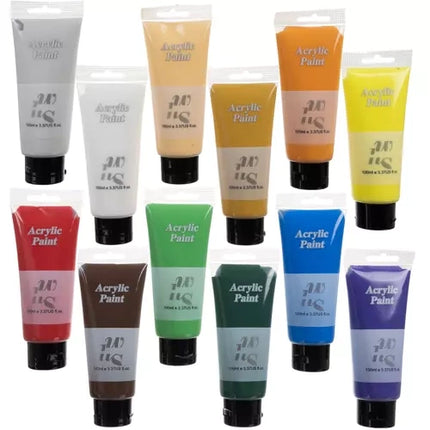 Maaleo Acrylverf Set - 12 Kleuren - 100 ml per tube