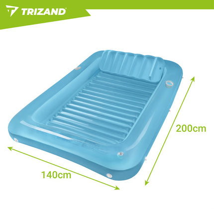 Trizand Opblaasbaar Strandmatras - 210 x 140 cm - Met Rugsteun en Bekerhouders