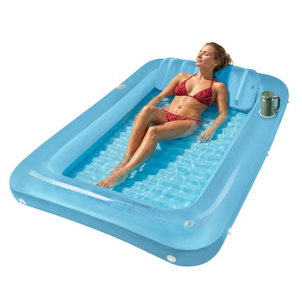 Trizand Opblaasbaar Strandmatras - 210 x 140 cm - Met Rugsteun en Bekerhouders