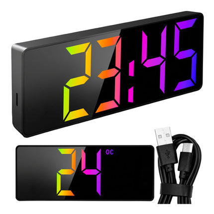 Izoxis LED Wekker - Kleuren-Display - Met Temperatuurweergave - USB
