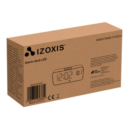 Izoxis LED Wekker - Elektronisch - Multifunctioneel - Zwart