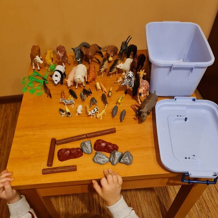 Kruzzel Dierenfiguren Set - 62-Delig - Met Opbergkoffer