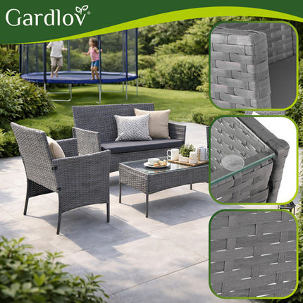 Gardlov Technorattan Tuinset - 4-delig - Antraciet