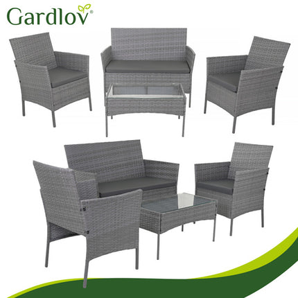 Gardlov Technorattan Tuinset - 4-delig - Antraciet
