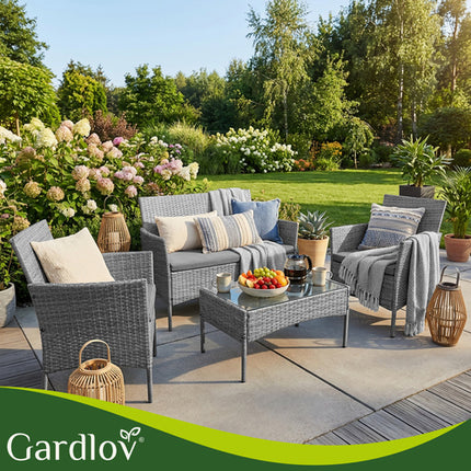 Gardlov Technorattan Tuinset - 4-delig - Antraciet