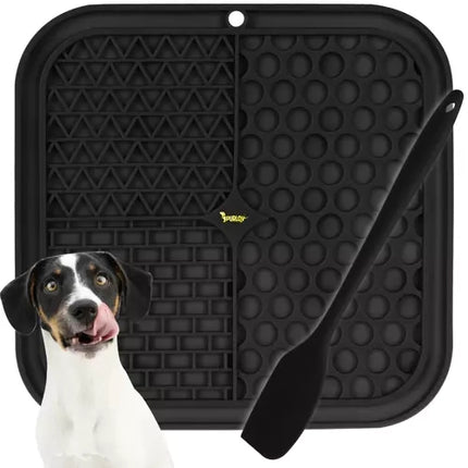 Purlov Anti-stress Likmat - 20 x 20 cm - Siliconen - Zwart