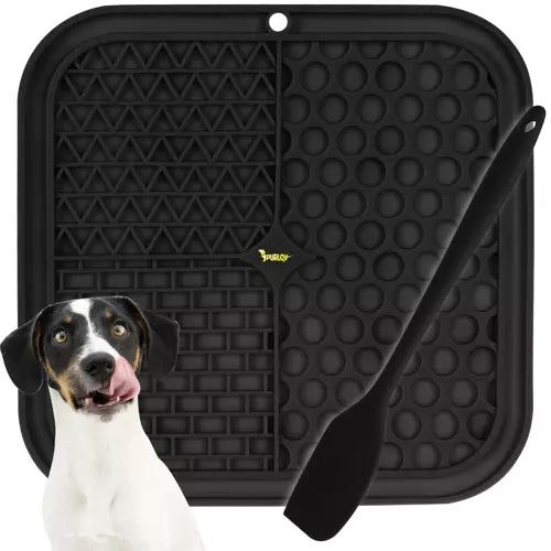 Purlov Anti-stress Likmat - 20 x 20 cm - Siliconen - Zwart