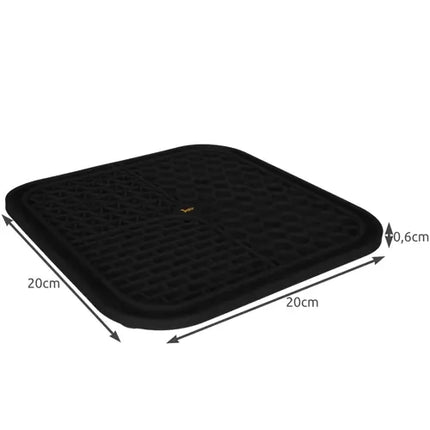 Purlov Anti-stress Likmat - 20 x 20 cm - Siliconen - Zwart