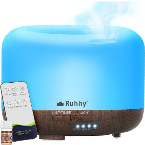 Ruhhy Aroma Diffuser & Luchtbevochtiger 4-in-1 - 300 ml - Met Afstandsbediening