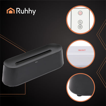 Ruhhy Aroma Diffuser & Luchtbevochtiger - 250ml - Vlameffect - Zwart