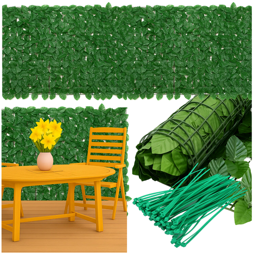 Gardlov Kunsthaag voor Balkon - 3 x 1 m - Klimop Look - Groen