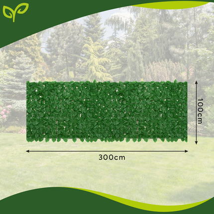 Gardlov Kunsthaag voor Balkon - 3 x 1 m - Klimop Look - Groen