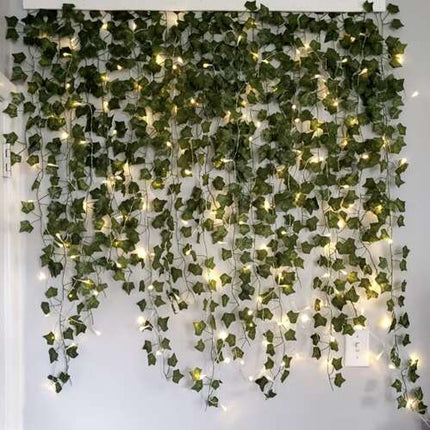 Gardlov Kunstmatige Klimop met LED Verlichting - 25 Meter - 960 Bladeren - Groen