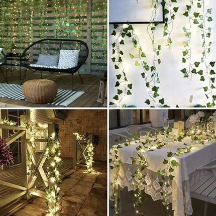 Gardlov Kunstmatige Klimop met LED Verlichting - 25 Meter - 960 Bladeren - Groen