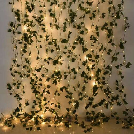Gardlov Kunstmatige Klimop met LED Verlichting - 25 Meter - 960 Bladeren - Groen