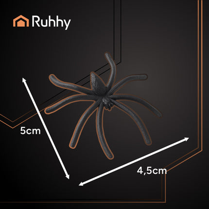 Ruhhy Kunstmatig Spinnenweb + 2 Spinnen - Halloween Decoratie