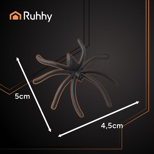 Ruhhy Kunstmatig Spinnenweb + 2 Spinnen - Halloween Decoratie