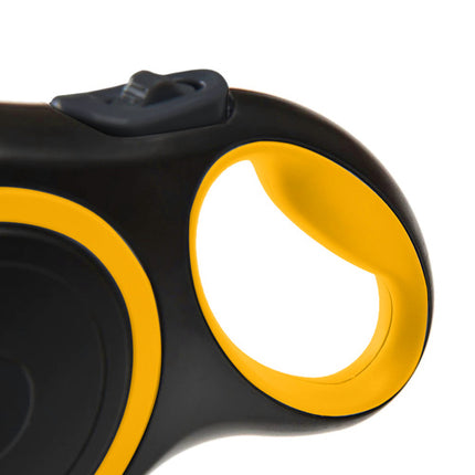 Purlov Automatische Hondenlijn - 5 meter - Tot 15 kg - Zwart/Geel