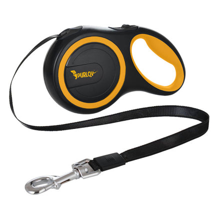 Purlov Automatische Hondenlijn - 8 meter - Tot 50 kg - Zwart/Geel
