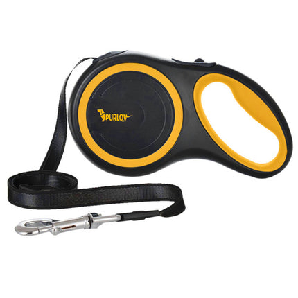 Purlov Automatische Hondenlijn - 8 meter - Tot 50 kg - Zwart/Geel