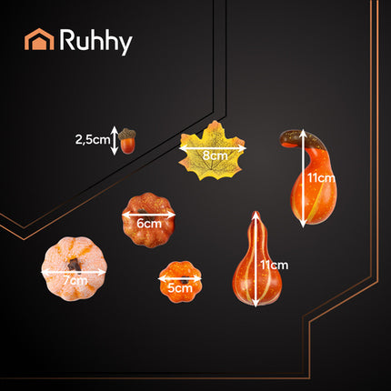 Ruhhy Herfstdecoratie Set - 50 Delig - Pompoenen, Eikels & Bladeren