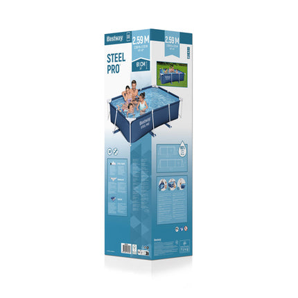 Bestway Steel Pro 56403 Frame Zwembad - 259 x 170 x 61 cm - Rechthoekig - Blauw