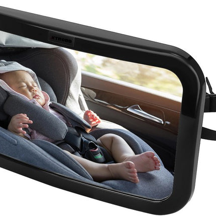 Xtrobb Baby Autospiegel - 360° Draaibaar - Onbreekbaar - Zwart