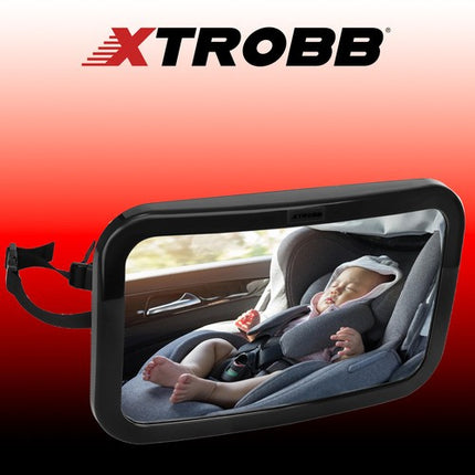 Xtrobb Baby Autospiegel - 360° Draaibaar - Onbreekbaar - Zwart