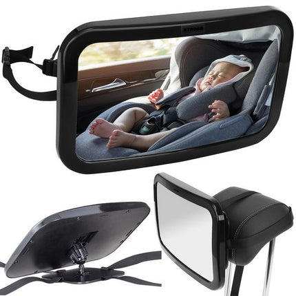 Xtrobb Baby Autospiegel - 360° Draaibaar - Onbreekbaar - Zwart