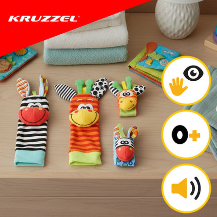Kruzzel Baby Rammelaars Set - 4-Delig - Sensomotorisch Speelgoed
