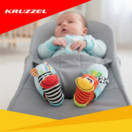 Kruzzel Baby Rammelaars Set - 4-Delig - Sensomotorisch Speelgoed