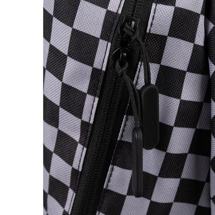 Kruzzel Rugzak - 22L - Checkerboard - Inclusief Schoenentas - Zwart