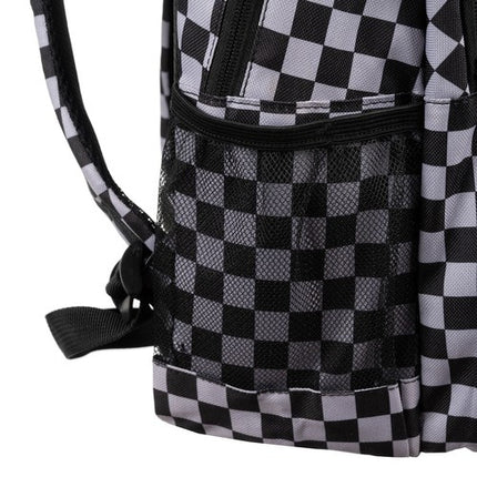 Kruzzel Rugzak - 22L - Checkerboard - Inclusief Schoenentas - Zwart