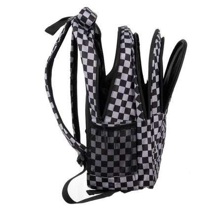 Kruzzel Rugzak - 22L - Checkerboard - Inclusief Schoenentas - Zwart