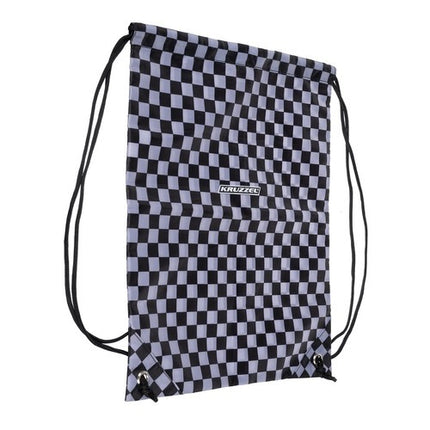 Kruzzel Rugzak - 22L - Checkerboard - Inclusief Schoenentas - Zwart